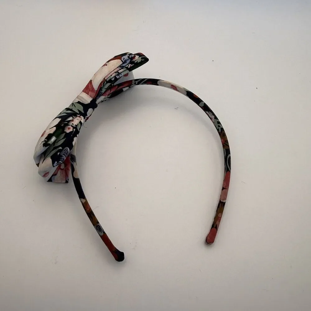 Girls Bow Headbands Lot of 7 White Pink Navy Orange Multicolor Gift